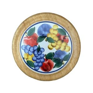 Dansk Fruit Print Hot Plate | Dinner Table Trivet for Serving Hot Food, Pot, etc
